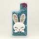 Чехол Glitter для Iphone 11 Pro Max бампер жидкий блеск Заяц Синий - изображение 2