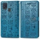 Чехол Embossed Cat and Dog для Samsung Galaxy M31 / M315 книжка кожа PU Blue - изображение 2