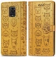 Чохол Embossed Cat and Dog для Xiaomi Redmi Note 9 Pro книжка шкіра PU Yellow - зображення 2