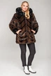 Кожушок Miorichi Ш-2001 50 Коричневий з чорним (02001-b-black50) - зображення 6