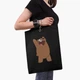 Еко сумка шопер We Bare bears Grizzly (9227-1777) 41x35 см Чорний - зображення 2