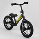 Детский велобег "CORSO" 73975, стальная рама, надувные колёса, размер колес - 12 (черный) - изображение 1