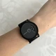 Часы Kingnuos на тонком металлическом ремешке женские мужские Черный (z048-3) - изображение 3