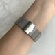 Часы Kingnuos на тонком металлическом ремешке женские мужские Серебристый/Черный (z048-2) - изображение 4