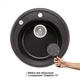 Мойка для кухни LIDZ гранитная D510/200 505x505мм круглая врезная с сифоном черная LIDZGRF13D510200 - изображение 3