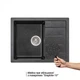 Мойка для кухни LIDZ гранитная GRF-13 650x495мм прямоугольная врезная с сифоном черная LIDZGRF13650500200 - изображение 3
