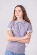 Футболка поло женская TvoePolo однотонная S Серое (5717-33s) - изображение 2