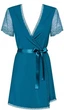 Эротический комплект (халат + трусики-стринги) женский Obsessive Miamor Robe L/XL Бирюзовые (5901688221303) - изображение 3