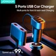 Автомобильное зарядное устройство JOYROOM car charger JR-CL03 АЗУ в прикуриватель 1.5м, 5USB 6.2A Black (JR-CL03) - изображение 3