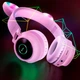 Беспроводные Bluetooth наушники HOCO Cheerful Cat Ear W27 с микрофоном и LED RGB подсветкой Кошачьи Ушки Pink (W27P) - изображение 4