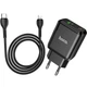 Зарядное устройсво 1USB + Type-C Hoco N5 PD20W+QC3.0 Black + Cable Type-C to Lightning - изображение 1