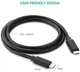 Kabel synchronizacyjny Ugreen US286 Type-C - Type-C 3 A Cable 1 m Black (6957303859979) - obraz 3