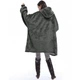 Теплый плед- толстовка двухсторонняя халат с капюшоном и рукавами Huggle Hoodie One Size серый ART:1280 - изображение 4