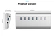 USB-хаб Blueendless H701U3 USB 3.0 7 портів з блоком живлення hub концентратор - зображення 9
