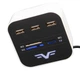 USB HUB Frime 3USB 2.0 USB-SD-TF Black/White (FHC-AllinOne3p2W) - зображення 1