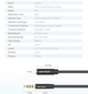 Кабель Vention Audio 3.5 мм - 3.5 мм, M/F, 1 м, чорний (BHBBF) - зображення 2