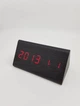 Настольные часы-будильник Wooden 861 светодиодные Led цифровые с термометром USB Черный-красный (100021) - изображение 3