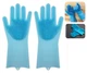 Универсальные перчатки силиконовые для уборки KITCHEN GLOVES Губка-перчатки кухонные Голубые (zx-5511) - изображение 8