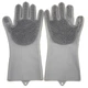 Силиконовые многофункциональные перчатки для мытья и чистки Magic Silicone Gloves Серые - изображение 1