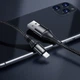 Кабель Hoco X50 USB – Lightning 2.4 А 1 м в нейлоновому обплетенні чорний - изображение 3
