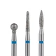 Фрези алмазні Nail Drill набір 3 шт. для щільної кутикули (синя насічка) - зображення 1