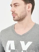 Футболка хлопковая длинная мужская Armani Exchange 10598.3 S Серая - изображение 4