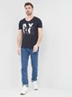 Футболка хлопковая длинная мужская Armani Exchange 10598.4 S Темно-синяя - изображение 3