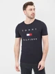Футболка хлопковая длинная мужская Tommy Hilfiger 10641.4 S Темно-синяя - изображение 1