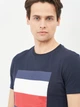 Футболка хлопковая длинная мужская Tommy Hilfiger 10647.2 S Темно-синяя - изображение 4