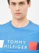 Футболка хлопковая длинная мужская Tommy Hilfiger 10606.7 S Голубая - изображение 4