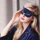 Маска для сна с широкой резинкой Silenta Котик Dark blue (12967) - изображение 3