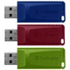 USB флеш накопитель Verbatim 3x16GB Slider Red/Blue/Green USB 2.0 (49326) - изображение 2