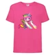 Футболка детская Радужная Кошка 002 (Rainbow Cat) розовая (RNC pnc 002) 128 см - изображение 1