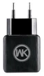 ЗУ сетевое евровилка Blanc WP-U11 2USB 2.1A кабель microUSB Black WK 340054 - изображение 1
