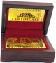Набір подарунковий Duke 999.9 Gold Playing Cards на 1 колоду 100% пластик, сорочка "100 Dollars" 54 аркуша, золото/червоний лак (11х8х4 см) (DN32376) - зображення 7