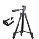 Телескопический раскладной штатив тринога для камеры и телефона трипод Tripod 3120 Black - изображение 3