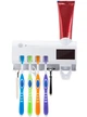 Диспенсер для зубной пасты и стерилизатор для 4-ех щеток Toothbrush Sterilizer 7710/WJ3 автоматический на аккумуляторе LED подсветка Белый - изображение 2