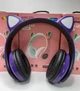 Бездротові Bluetooth-навушники CXT-B39 Cat Ear з вушками і LED підсвічуванням Фіолетовий - зображення 7