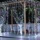 Светодиодная гирлянда штора Водопад 3х2 м 400 LED (прозрачный шнур, с переходником) Белый свет - изображение 7