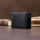 Мужское кожаное портмоне с зажимом для денег без застежки GRANDE PELLE 11295 Черное - изображение 4
