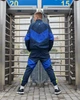 Ветровка-зиппер мужская Пушка Огонь Split с микрофлисом сине-салатовая XXL - изображение 6