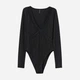 Боди-футболка женская H&M 41880016 S Черная (2000000115306) - изображение 1