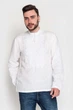 Вышиванка Narodnyy Butik Мужская вышиванка длиный рукав Твори Мир Белая/белая 2004.1 60 - изображение 1