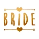 Флеш тату для невесты на девичник "Bride" з двома сердцями (B503) - зображення 4