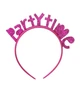Обруч с блестящими буквами "PARTY TIME" для вечірки малиновий (s90) - зображення 1