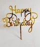 Топпер для торта "Happy Вirthday" дзеркальний золотий (B-25) - зображення 2