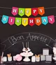 Гірлянда-прапорці Happy Moments "Happy Birthday!" з різнокольоровими прапорцями 175 cм (G-49) - зображення 1
