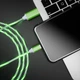 Кабель USB Lightning (iPhone, iPad) с неоновой подсветкой 2А, 1м - зеленый - изображение 2