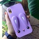 Чехол Funny-Bunny для Iphone XS бампер резиновый заяц Сиреневый - изображение 2