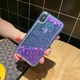 Чохол Glitter для Iphone X Бампер Рідкий блиск фіолетовий - зображення 4
